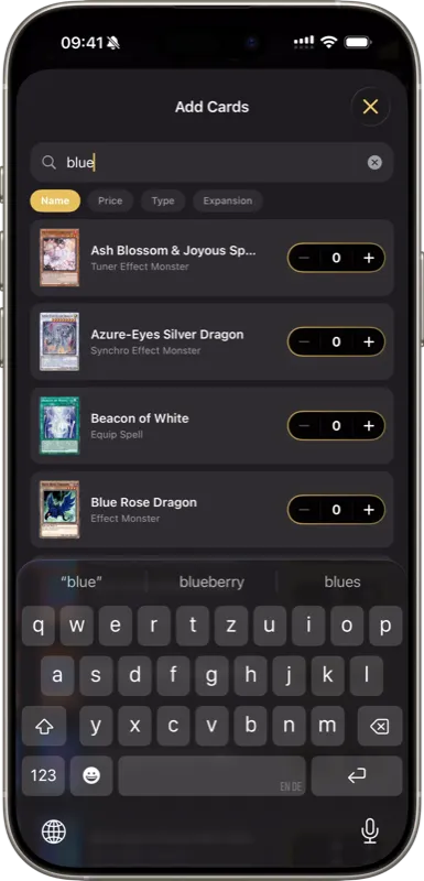 Add cards to collection